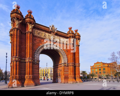 Arc de Triomf - Arco de triunfo en Barcelona, Cataluña, España Foto de stock