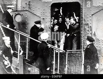 Sir Winston Churchill llega a Estados Unidos Foto de stock