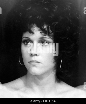 Jane Fonda, en primer plano, retrato de la película, 'blues' teelyard, 1973 Foto de stock