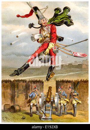 Gottfried Franz (1846-1905) ilustración de "Los viajes y las aventuras del barón Munchausen' por Rudoph Raspe publicado en 1895 Foto de stock