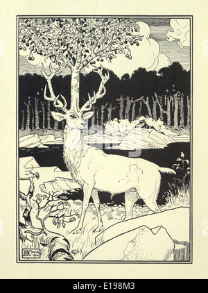 J. B. Clark ilustración de 'las sorprendentes aventuras del barón de Munchausen" por Rudoph Raspe publicada en 1895. Stag