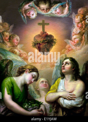 El Sagrado Corazón de Jesús es adorado por los ángeles 1825 Vicente Lopez Portana España 1772-1850 Foto de stock