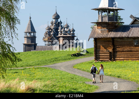Rusia, Karelia Kizhi Island, Catedral de la Transfiguración Foto de stock