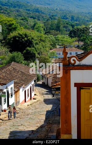 Brasil Minas Gerais Tiradentes vistas del centro de la ciudad se remonta a la época colonial y Gold Rush Foto de stock
