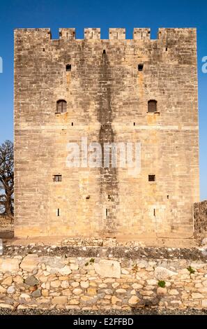 Chipre Limassol distrito castillo Kolossi torre fortificada construida en 1454 por decisión del Comandante de la Orden del Foto de stock
