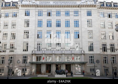 El Banco de Ahorro Postal austríaco building, un edificio modernista en Viena, construido por el arquitecto Otto Wagner, en Viena, Austria Foto de stock