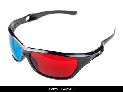 3d gafas de plástico azul y rojo