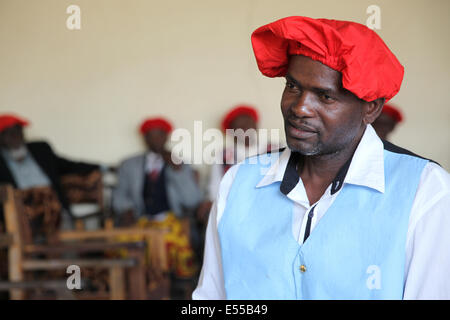 Miembro de la Kuta, la tradicional Lozi parlamento en Barotseland, Zambia