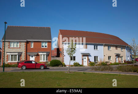 Inglaterra, West Sussex, Felpham, nuevo desarrollo de viviendas adosadas. Foto de stock