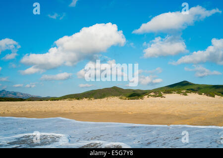 Piscinas dunas de playas en la Costa Verde, en el oeste de Cerdeña, Italia Foto de stock
