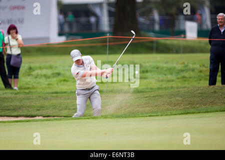 David Horsey (ENG) en acción durante la primera ronda de 71th italianos abierto celebrado en el Circolo Golf Torino