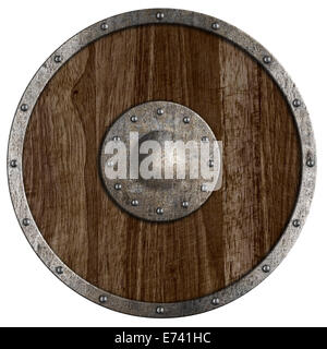 Escudo de madera antiguos vikingos aislado ilustración 3d Fotografía de  stock - Alamy
