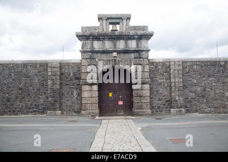 Puerta de entrada a la prisión de Dartmoor, Princetown, Devon, Inglaterra Foto de stock