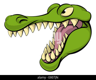 Personaje de dibujos animados o cocodrilo cocodrilo mascota deportiva jefe  Fotografía de stock - Alamy