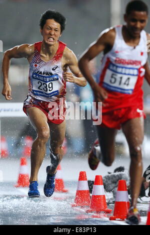 Incheon, Corea del Sur. 29 Sep, 2014. Jun Shinoto (JPN) Atletismo : Hombres 3000mSC Final en Incheon Asiad Estadio principal durante el 2014 en los Juegos Asiáticos de Incheon Incheon, Corea del Sur . © AFLO SPORT/Alamy Live News