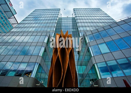 Edificios altos en el área de Docklands de Londres aria Foto de stock