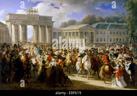 La entrada de Napoleón en Berlín, 27 de octubre de 1806. Artista: Meynier, CHARLES (1768-1832) Foto de stock