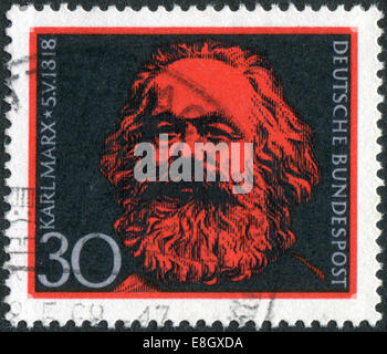 Retrato de Karl Heinrich Marx, filósofo alemán, economista, sociólogo, historiador, periodista y socialista revolucionario Foto de stock