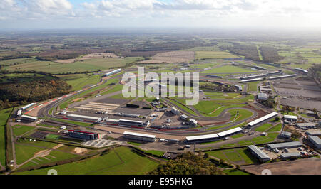 Vista aérea del circuito de carreras de Silverstone en Northamptonshire, Reino Unido Foto de stock