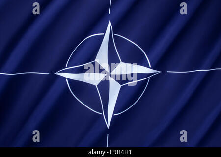 La bandera de la Organización del Tratado del Atlántico Norte - OTAN Foto de stock