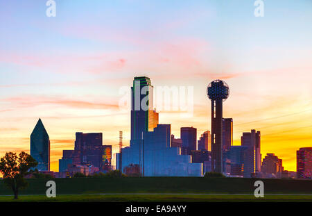 Panorámica del centro de Dallas en la mañana Foto de stock