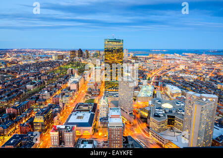Boston, Massachusetts, EE.UU. Vista aérea del centro de la ciudad. Foto de stock