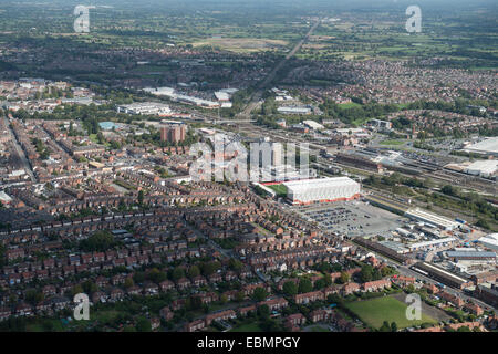 Una vista aérea de la ciudad de Crewe Cheshire