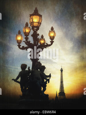 Arte Digital: Vista desde el puente Alexandre III, París, Francia