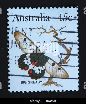 Utilizado y el matasellos Australia / sello australiano grasienta grande 45c Foto de stock