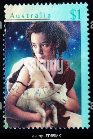 Utilizado y el matasellos Australia / sello australiano 1996 $1 Xmas Foto de stock