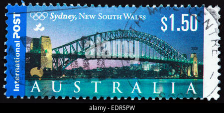 Utilizado y el matasellos Australia / sello australiano $1.50 Sydney, New South Wales 2000 Foto de stock