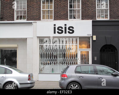 Londres, Reino Unido. 25 de enero de 2015. Lamentable shop Nombre ISIS opticas en Fulham Road, en el oeste de Londres 25.01.2015 Crédito: Theodore liasi/Alamy Live News Foto de stock