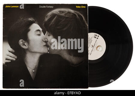 Álbum doble fantasía de John Lennon y Yoko Ono. Fue durante la grabación de este álbum fue asesinado John Lennon Foto de stock