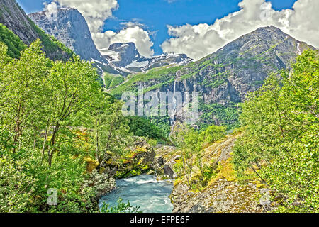 El Parque Nacional Jostedalsbreen Noruega Foto de stock
