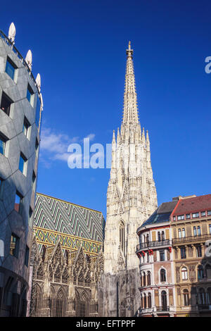 Al sur de la torre gótica Stephansdom, en Viena, Austria