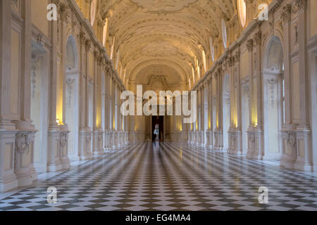Galleria di Diana en la Reggia di Venaria Reale, el Savoy Royal Palace, Turín, Italia Foto de stock