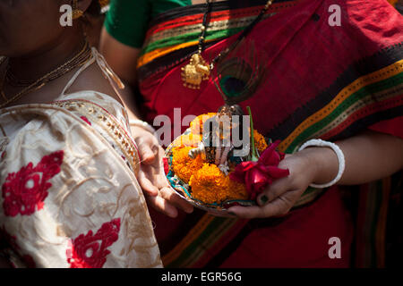 Fiesta Hind Gopal Puya Celebrado En El Viejo Dhaka Bangladesh Gopal Es El Nombre De La