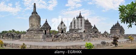 Plaosan templo budista en Yogyakarta, Indonesia Foto de stock