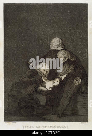 Francisco de Goya (1746-1828). Caprichos. La placa 21. Cómo desplumar su !. Siglo XVIII. El Museo del Prado. Madrid. España.
