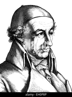 Mejora de la imagen digital de Christoph Martin Wieland, el poeta alemán, 1733 - 1813, retrato, ilustración histórica, 1880 Foto de stock