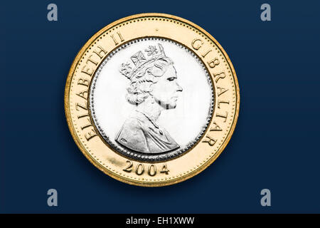 Moneda de 2 libra de Gibraltar Foto de stock