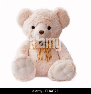 Los osos de juguete de plástico aislado en blanco en diferentes colores