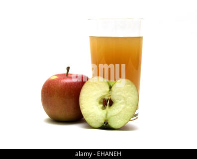 Apfel und Apfelsaft / Apple y jugo de manzana Foto de stock