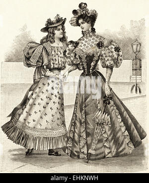 Ilustración de moda mujer victoriana circa 1895 Foto de stock