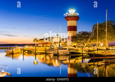 En Hilton Head, Carolina del Sur, EE.UU. en el faro.