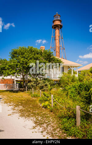 En Sanibel Island Lighthouse, en Sanibel, Florida. Foto de stock