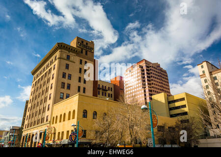 Los edificios en el centro de Albuquerque, Nuevo México. Foto de stock