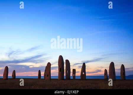 Menhir monumentos por Manolo Paz. A Coruña. Galicia. España. Foto de stock