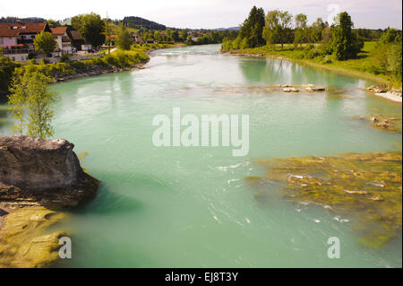 Río Lech en Baviera Foto de stock