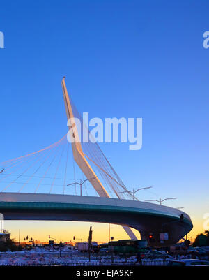 Puente de las cadenas, Santiago Calatrava, Jerusalem, Israel Foto de stock